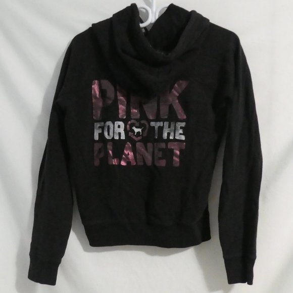 VICTORIA'S SECRET PINK | small | Black Hooded Sweatshirt / Hoodie | NWOT - Picture 3 of 16